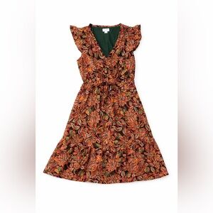 J.Crew Floral Ruffle Sleeve Dress Multicolor Mini Womens Size 0